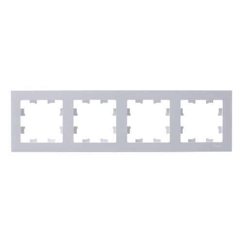 Купить Рамка Schneider Electric Атлас Дизайн 4 поста белая по низкой цене