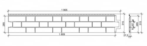 Купить Панель Docke LUX BERGART фасадная, под камень, цвет кокос, 1809х285 мм для наружной отделки дома по низкой цене