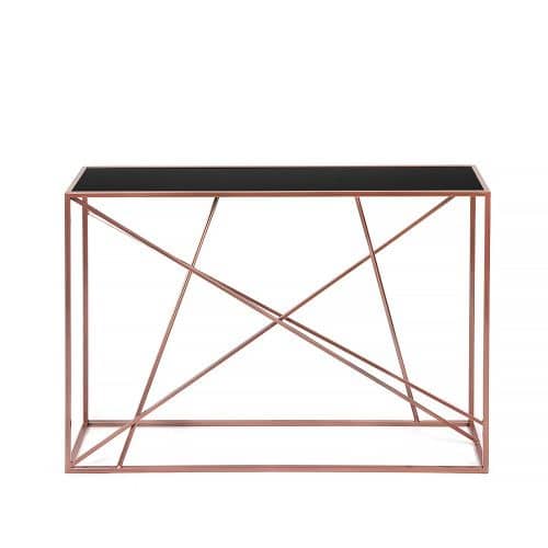 Купить Консоль Intelligent Design Wilson line copper черное стекло по низкой цене