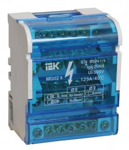 Купить Шина на DIN-рейку в корпусе (кросс-модуль) ШНК 4х7 3L+PEN IEK YND10-4-07-100 по низкой цене