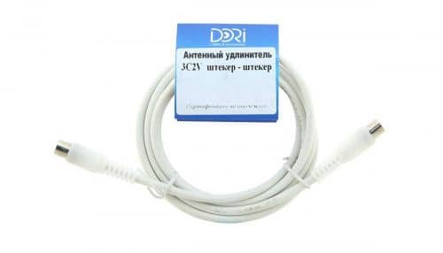 Купить Удлинитель DORI 3C2V (штекер-штекер) антенный 2 м по низкой цене