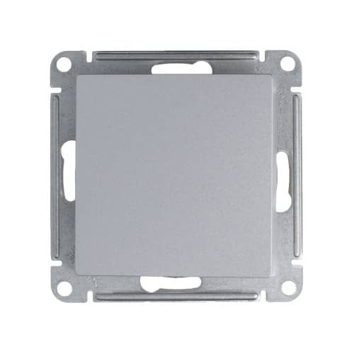 Купить Выключатель одноклавишный Schneider Electric Атлас Дизайн без рамки алюминий по низкой цене