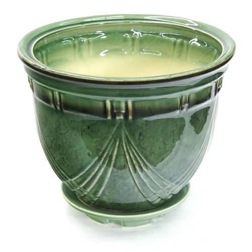 Купить Горшок для цветов с поддоном d25 см Мирида зеленый по низкой цене