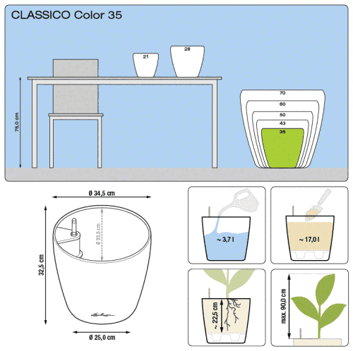 Купить Кашпо Lechuza Classico Color 35 см по низкой цене