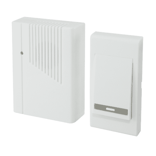 Купить Звонок беспроводной, с кнопкой, батарейка 2х1,5В/АА, 36 мелодий, белый, IP30 по низкой цене