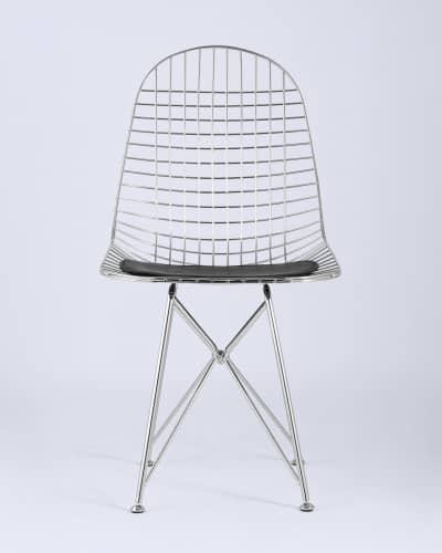 Купить Стул обеденный Eiffel хромированный с черной подушкой по низкой цене