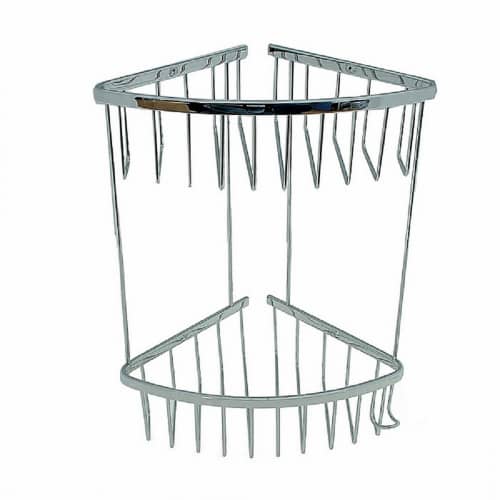 Купить Полочка Санакс угловая овальная двойная из нержавеющей стали 22 см по низкой цене