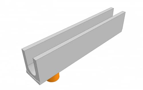 Купить Лоток Gidrolica водоотводный бетонный коробчатый (СО-150мм), с водосливом KU 100.24,8 (15).39(32,5) - BGU, №30-0 по низкой цене