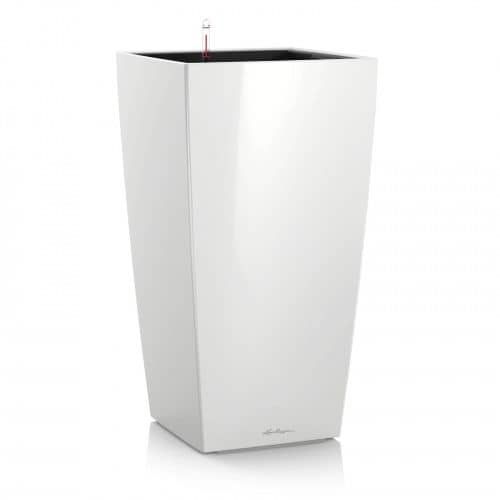 Купить Кашпо Lechuza Mini Cubico Complete white high gloss 14x14x26 см по низкой цене