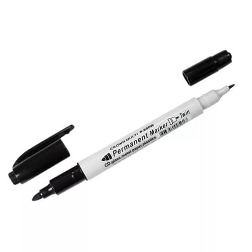 Купить Маркер перманентный Crown Multi Marker Twin двухсторонний 2 мм/1 мм черный по низкой цене