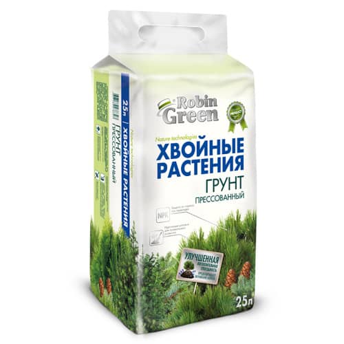 Купить Грунт для хвойных прессованный Робин Грин 25 л по низкой цене