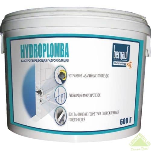 Купить Гидроизоляция Bergauf B-Isol Hydroplomba быстротвердеющая смесь для устранения активных протечек 0.6 кг по низкой цене
