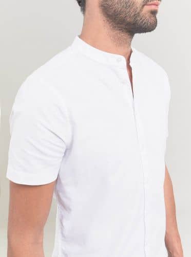 Купить Рубашка Piazza Italia modello coreano mezza manica белая по низкой цене