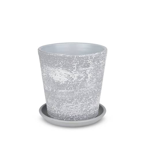 Купить Горшок керамический Лофт d22 см серо-белый по низкой цене