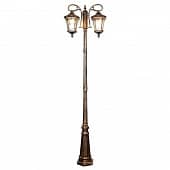 Купить Фонарный столб Elektrostandard Virgo F/2 GLXT-1450F/2 Е27 2х60 Вт черное золото садово-парковый по низкой цене
