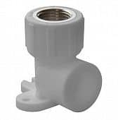 Купить Угольник Политэк настенный PPR, с внутренней резьбой, белый 20 мм 1/2 дюйма по низкой цене