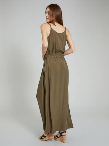 Купить Платье Piazza Italia длинное, оливковое по низкой цене