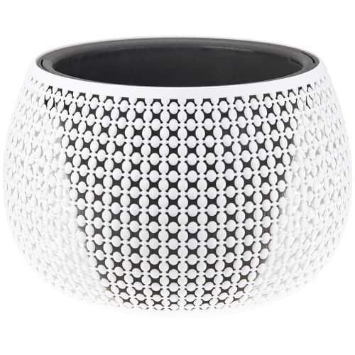 Купить Кашпо ПИРУЛА d29 см 4 л с вставкой белое по низкой цене