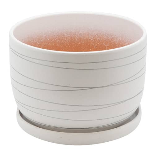 Купить Горшок для цветов с поддоном d19 см белый по низкой цене