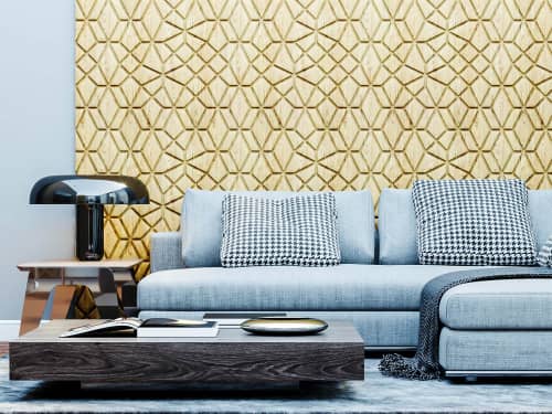 3D панель стеновая Relieffo Mosaic (Лиственница) Д032ЛС 600х600х30 мм