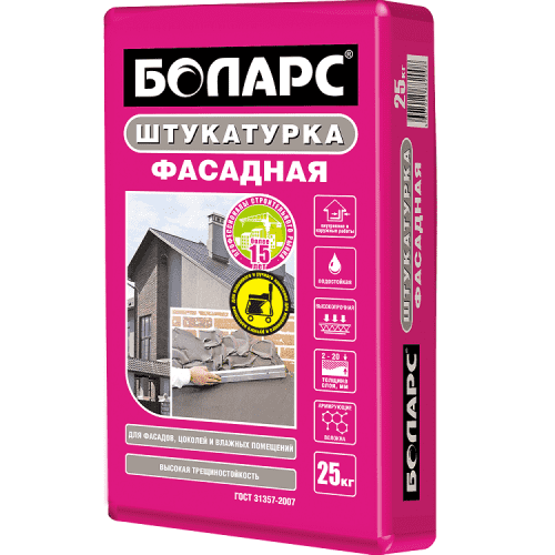 Купить Штукатурка Боларс фасадная для механизированного нанесения 25 кг по низкой цене