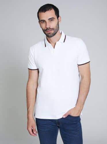 Купить Футболка-поло Piazza Italia con chiusura a v белая по низкой цене