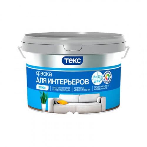 Купить Краска ТЕКС Профи в/д, интерьерная, супербелая 1,8 л по низкой цене