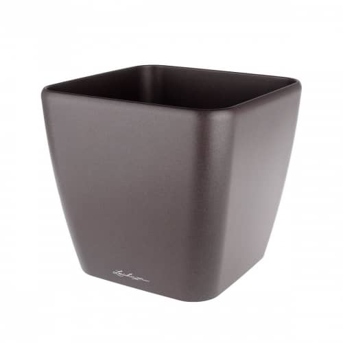 Купить Кашпо Lechuza Quadro espresso metallic 28x28x26 см по низкой цене