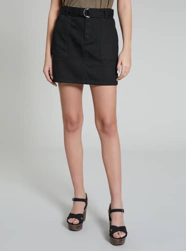 Купить Юбка Piazza Italia джинсовая, чёрная по низкой цене