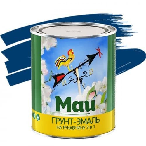 Купить Грунт-эмаль Май 3 в 1 по ржавчине синяя 1,9 кг по низкой цене