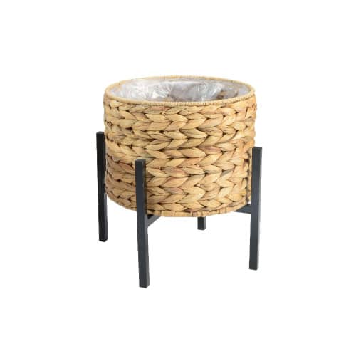 Купить Кашпо плетеное коричневое на металлических ножках d33 см по низкой цене