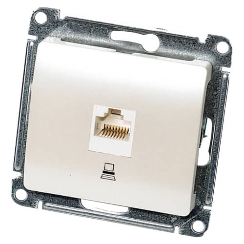 Купить Розетка компьютерная Schneider Electric Глосса перламутр по низкой цене
