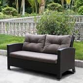 Купить Диван Афина-Мебель AFM-205B Brown/Light brow из искусственного ротанга коричневый по низкой цене