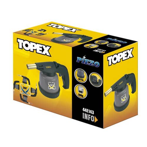 Купить Лампа паяльная газовая с пьезозажиганием 360° 44E143 TOPEX по низкой цене