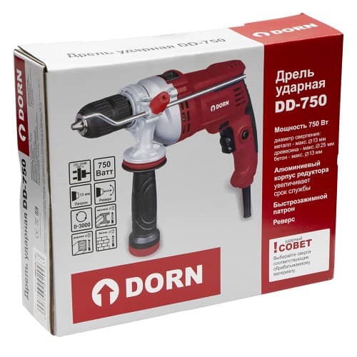 Купить Дрель ударная DORN DD-750, 750 Вт по низкой цене