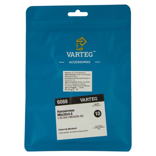 Купить Наконечник Varteg M6х28х0,8 мм по низкой цене
