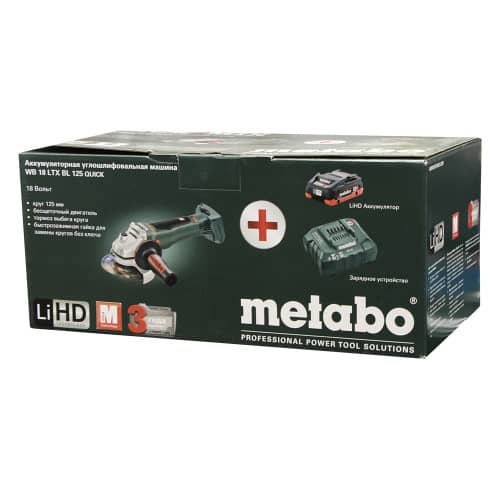 Купить Угловая шлифмашина бесщеточная Metabo WB 18LTX BL 125, 18 В 125 мм по низкой цене