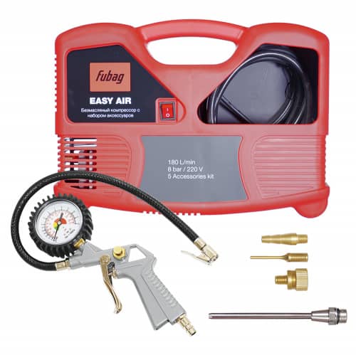 Купить Компрессор безмасляный Fubag Easy Air 1,1 кВт + набор из 5 предметов по низкой цене