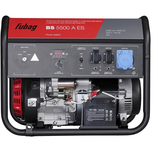 Купить Генератор бензиновый Fubag BS 5500 A ES 5 кВт + комплект колес и ручек по низкой цене