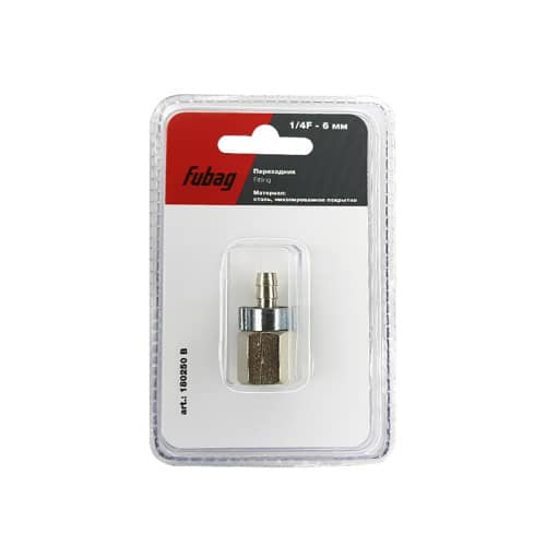 Купить Переходник Fubag 1/4 F на елочку 6 мм с обжимным кольцом 6х11 мм по низкой цене