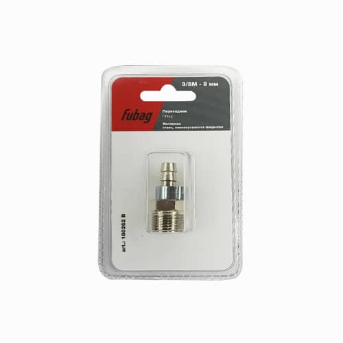 Купить Переходник Fubag 3/8 М на елочку 8 мм с обжимным кольцом 8x13 мм по низкой цене