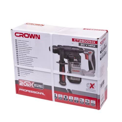 Купить Перфоратор аккумуляторный бесщеточный CROWN B3 Plus CT28001HX SDS-Plus 20 В 2,3 Дж, без аккумулятора по низкой цене