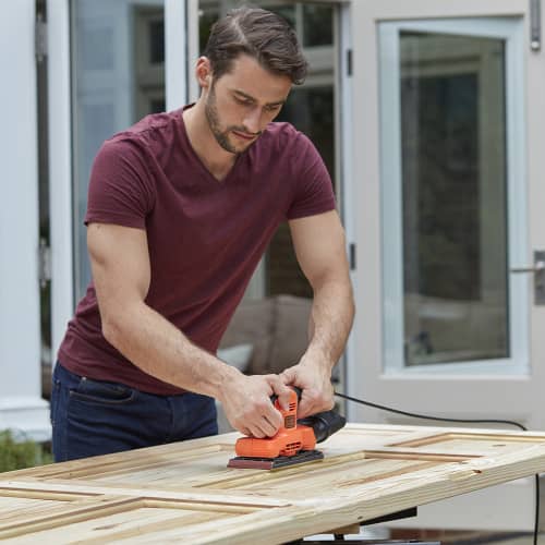 Купить Вибрационная шлифмашина Black&Decker BEW220-QS 150 Вт подошва 91х189 мм по низкой цене