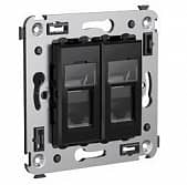 Купить Розетка DKC 4402464 Avanti RJ-45 5e компьютерная двухместный Черный квадрат по низкой цене