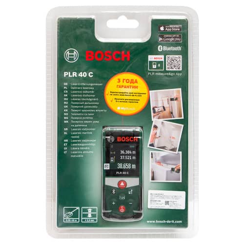 Купить Лазерный дальномер BOSCH Bluetooth PLR40C до 40 м по низкой цене