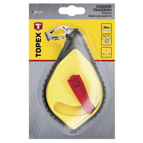 Купить Шнур разметочный TOPEX 30 м быстрая смотка, пластмассовый корпус по низкой цене