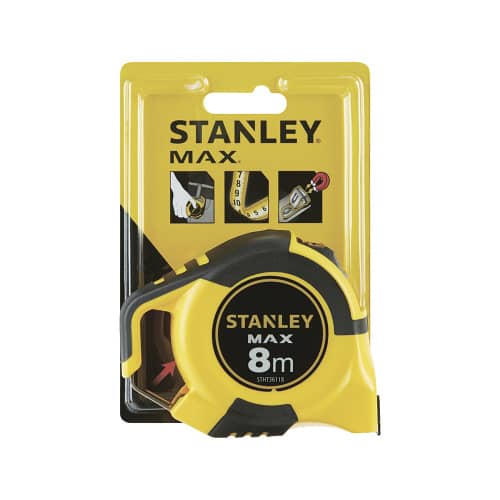 Купить Рулетка STANLEY Max со съемным магнитом и карабином 8 м х 25 мм по низкой цене