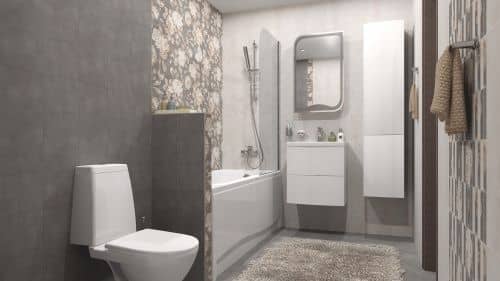 Купить Плитка LB-Ceramics Fiori Grigio декор мозаика светло-серая 20х60 см по низкой цене