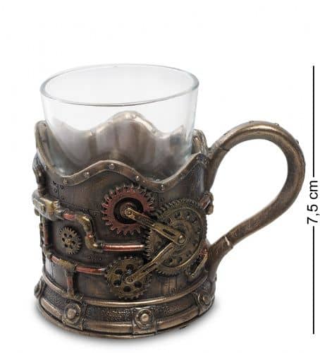 Купить Стакан Veronese с подстаканником в стиле стимпанк по низкой цене