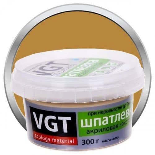 Купить Шпатлевка VGT акриловая по дереву Экстра Лиственница 0,3 кг по низкой цене